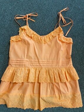 Anthropologie Orange Sleeveless Top